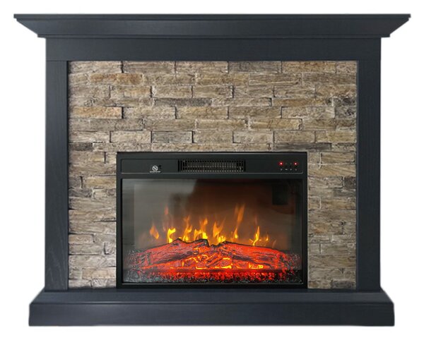 Electric Fireplace ElectricSun CHALET Stone Free Standing Electric Fires, with Sound Effect, W115xH96cm