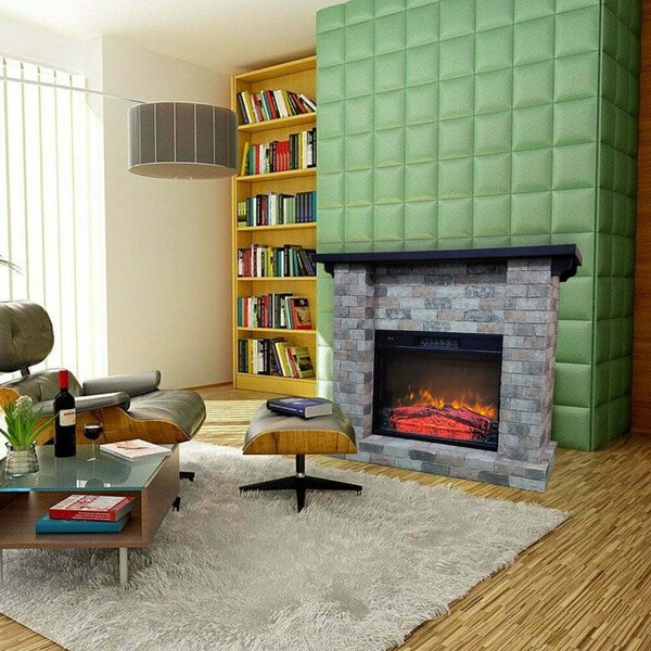 Electric Fireplace ElectricSun ALPINE ROCK Free Standing Electric Fires, with Sound Effect, W107xH81cm