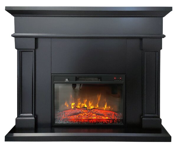 Free Standing Electric Fires ElectricSun Marisa Black Matte, with Sound Effect, W120xH102cm