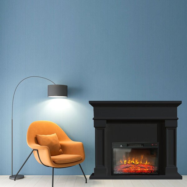 Free Standing Electric Fires ElectricSun Marisa Black Matte, with Sound Effect, W120xH102cm