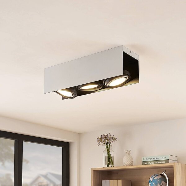 Aneska 2 light black and copper flush ceiling store fitting