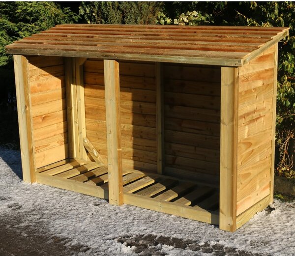 Lebanon Wooden Garden Double Log Store In Natural