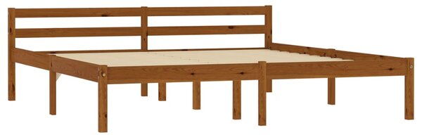 Bed Frame without Mattress Honey Brown Solid Pine Wood 180x200cm