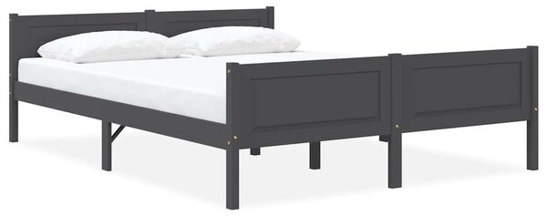 Bed Frame without Mattress Solid Pinewood Grey 120x200 cm