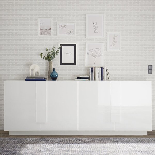 Jining High Gloss Sideboard With 4 Doors In White