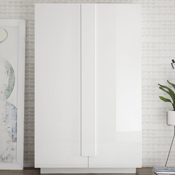 Jining High Gloss Bookcase With 2 Doors In White