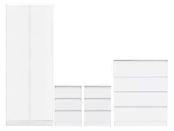 Walker Double Wardrobe Bedroom Furniture Set White