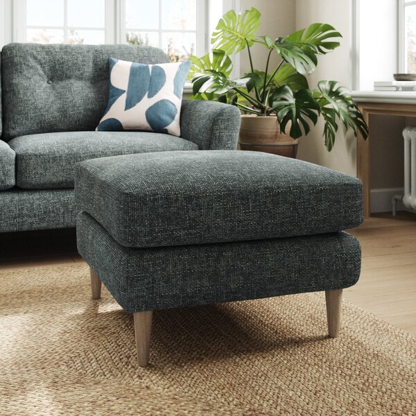 Sven Chunky Chenille Footstool Navy