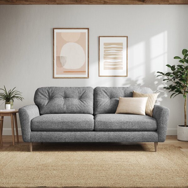 Sven Tonal Weave 4 Seater Sofa Grey