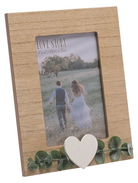 Love Story Rustic Photo Frame Brown