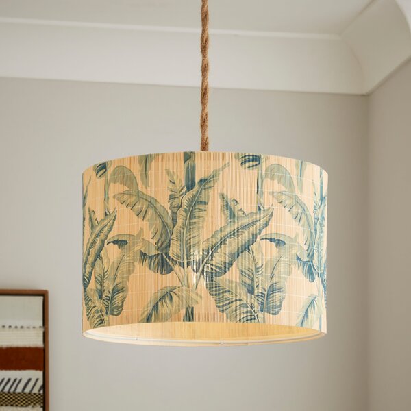 Equatorial Palm Bamboo Drum Lamp Shade MultiColoured
