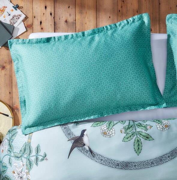 Garden Birds Sage Oxford Pillowcase Sage (Green)