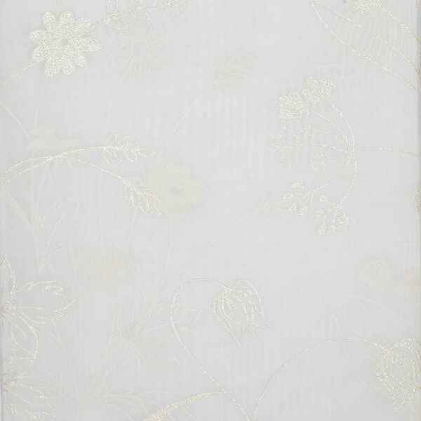 Wildflower Ready Made Single Voile Curtain White