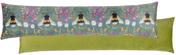 House Of Bloom Zinnia Bee Velvet Draught Excluder Blue