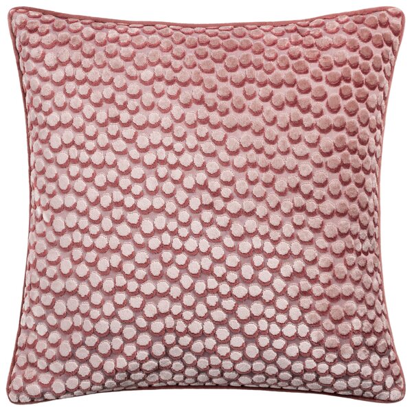 Lanzo Cut Velvet Piped 45cm x 45cm Filled Cushion Plaster Pink