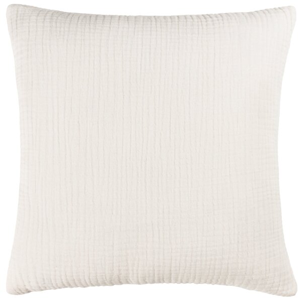 Yard Lark Muslin Crinkle Cotton 45cm x 45cm Filled Cushion White