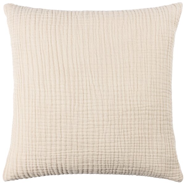 Yard Lark Muslin Crinkle Cotton 45cm x 45cm Filled Cushion Natural