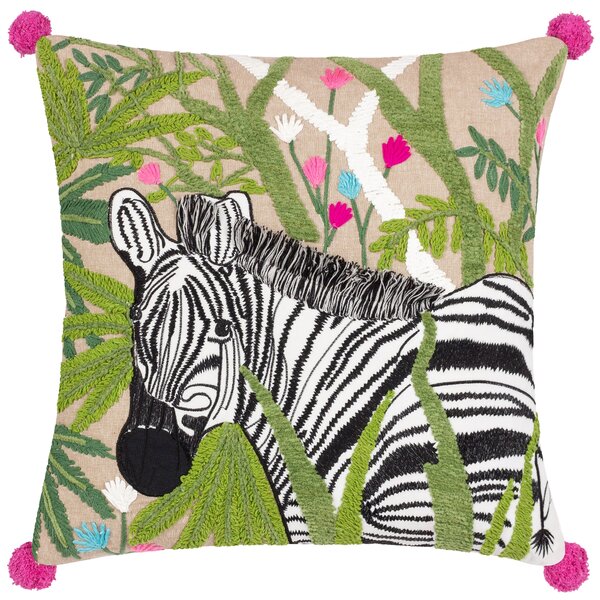 Wylder Zedra Embroidered Filled Cushion 50cm x 50cm Multi