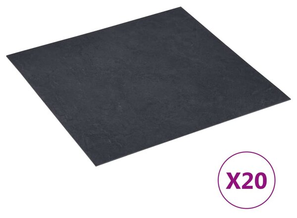Self-adhesive Flooring Planks 20 pcs PVC 1.86 m² Black Marble