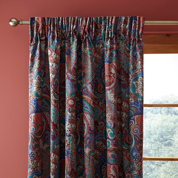 Dorma Persian Jewel Blackout Pencil Pleat Curtain Red