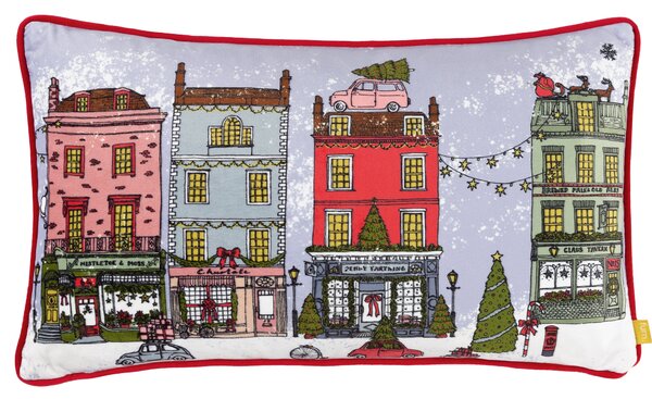 Furn Christmas Spirit Velvet Piped 30cm x 50cm Filled Cushion Multi