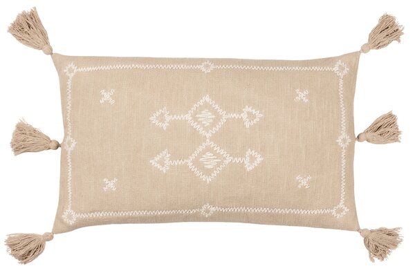 Yard Folis Embroidered Filled Cushion 30cm x 50cm Stone