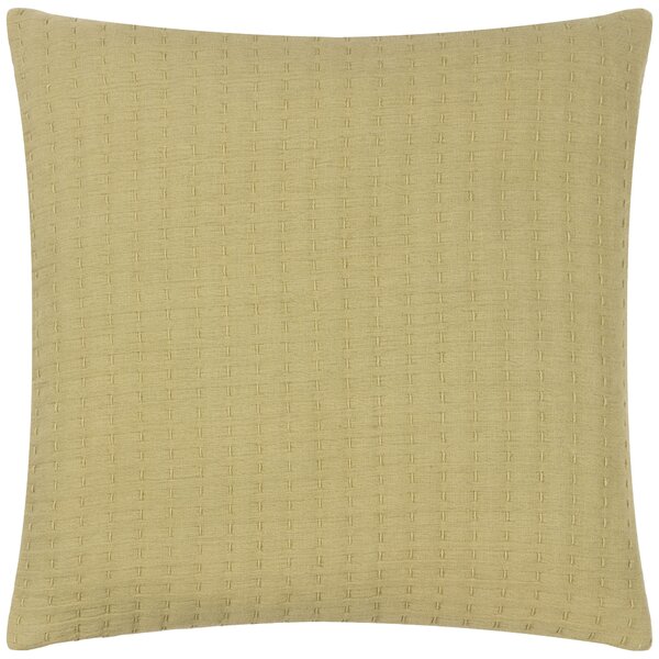 Yard Hush Cotton Linear 45cm x 45cm Filled Cushion Avocado