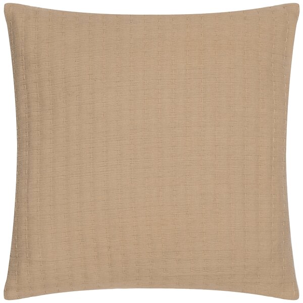 Yard Hush Cotton Linear 45cm x 45cm Filled Cushion Taupe