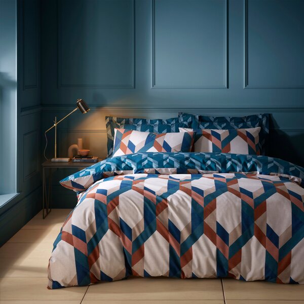 Miras Teal Duvet Cover & Pillowcase Set Teal (Blue)
