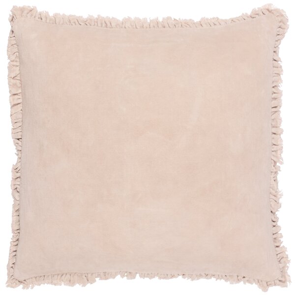 Bertie Cotton Velvet 45cm x 45cm Filled Cushion Natural