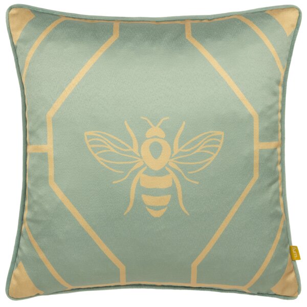 Bee Deco Geometric 43cm x 43cm Filled Cushion Eau De Nil