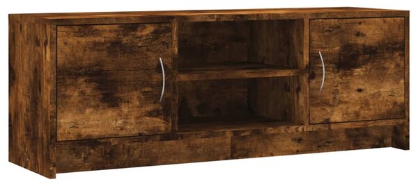 TV Cabinet Smoked Oak 102x30x37.5 cm Engineered Wood