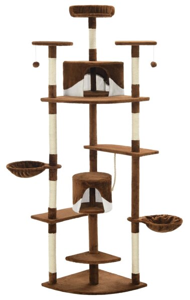 Cat Tree with Sisal Scratching Posts 203 cm Brown and White