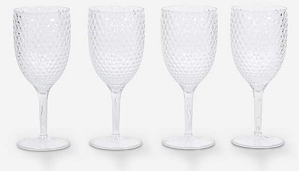 Fete Diamond Set of 4 Wine Glasses