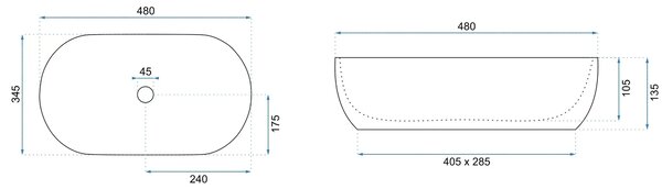 Countertop Basin Rea Amelia Kallisto 48