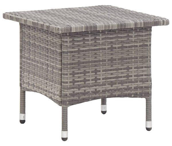 Tea Table Grey 50x50x47 cm Poly Rattan