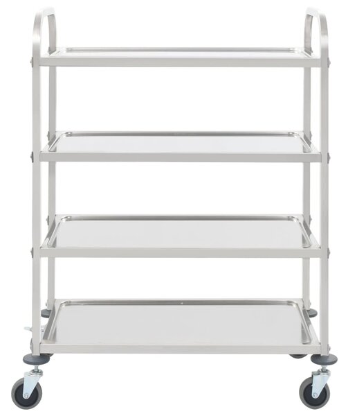 4-Tier Kitchen Trolley 107x55x125 cm Stainless Steel