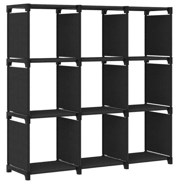 9-Cube Display Shelf Black 103x30x107.5 cm Fabric