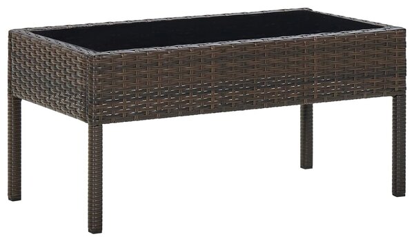 Garden Table Brown 75x40x37 cm Poly Rattan