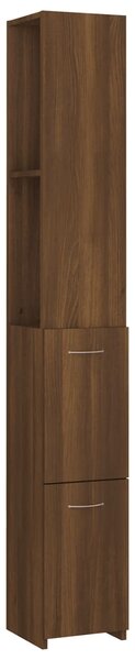 Bathroom Cabinet Brown Oak 25x26.5x170 cm Engineered Wood