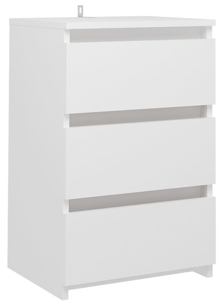 Bed Cabinet White 40x35x62.5 cm Engineered Wood