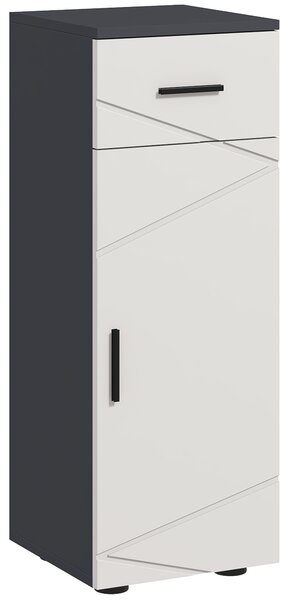 Kleankin Slender Bathroom Cabinet: Compact Storage with Drawer, Door & Adjustable Shelf, Soft-Close Mechanism, Grey Hue Aosom UK