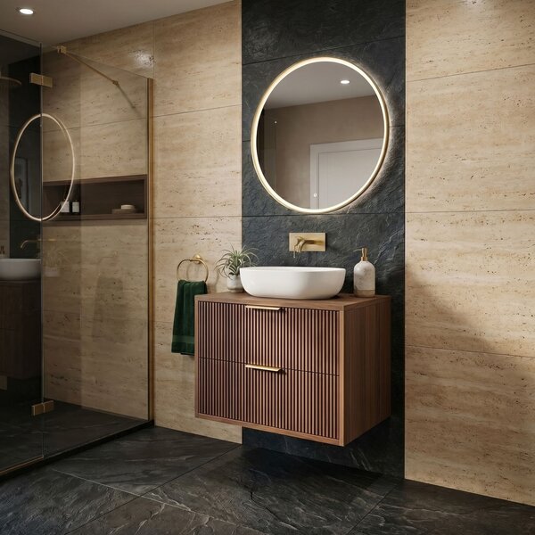 Bathroom vanity cabinet Rea Mono 60cm Brown