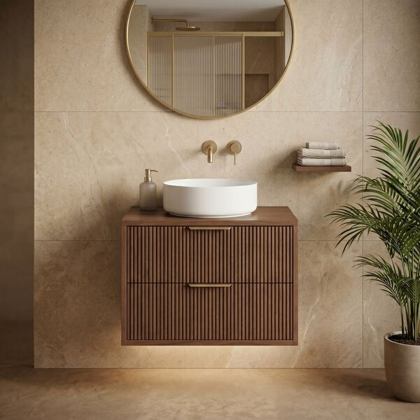 Bathroom vanity cabinet Rea Mono 60cm Brown