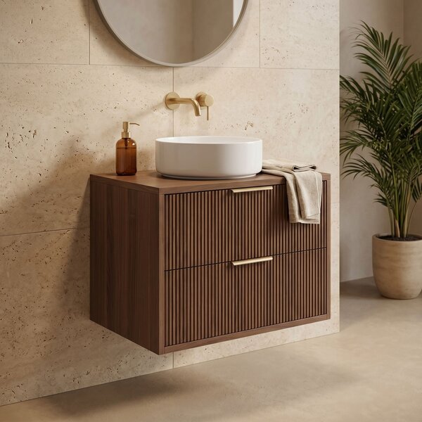 Bathroom vanity cabinet Rea Mono 60cm Brown