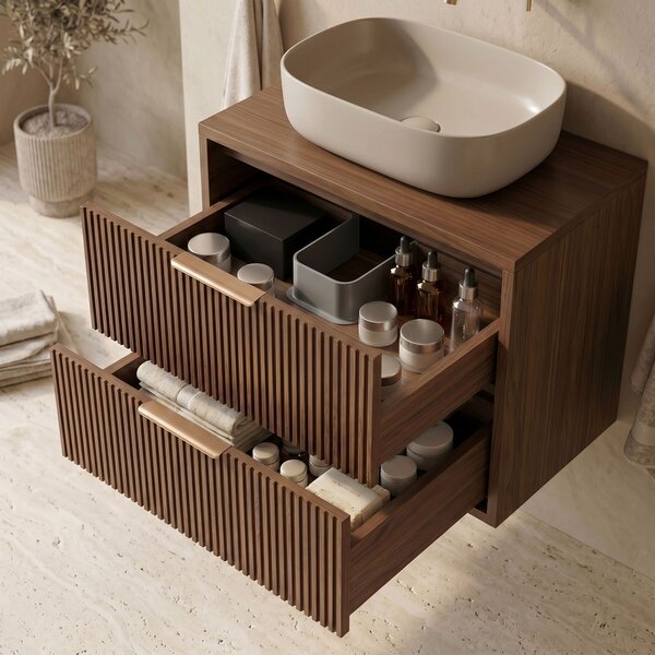 Bathroom vanity cabinet Rea Mono 60cm Brown