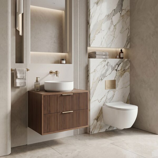 Bathroom vanity cabinet Rea Mono 60cm Brown