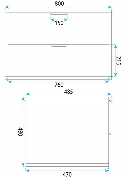 Bathroom vanity cabinet Rea Mono 80cm Beige