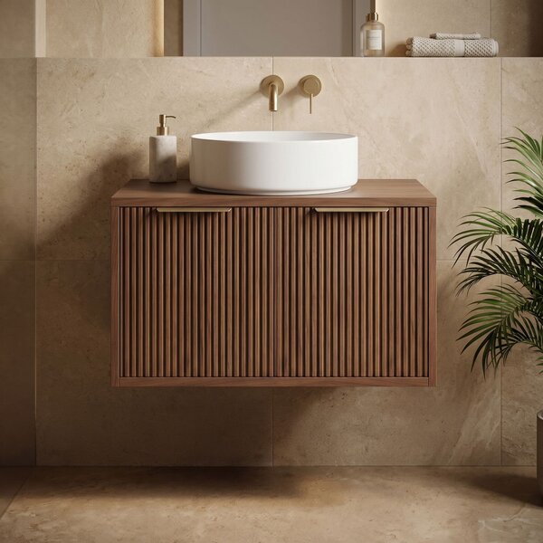 Bathroom vanity cabinet Rea Core 60cm Brown