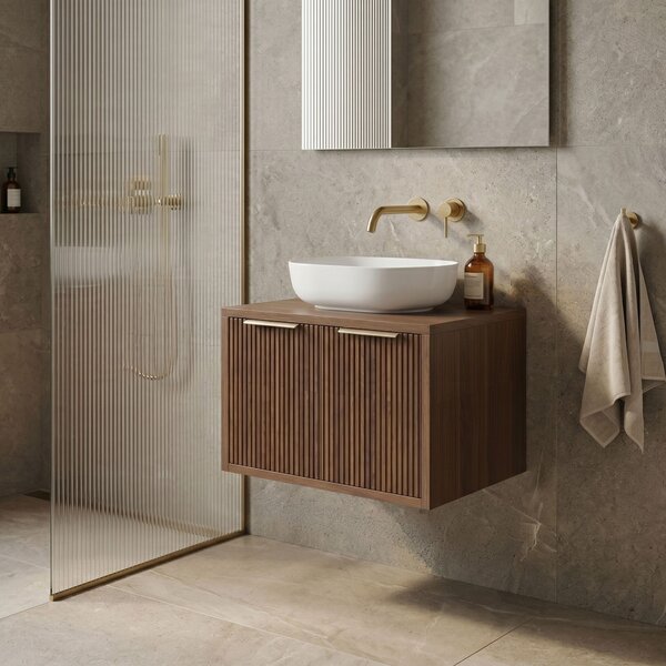 Bathroom vanity cabinet Rea Core 60cm Brown